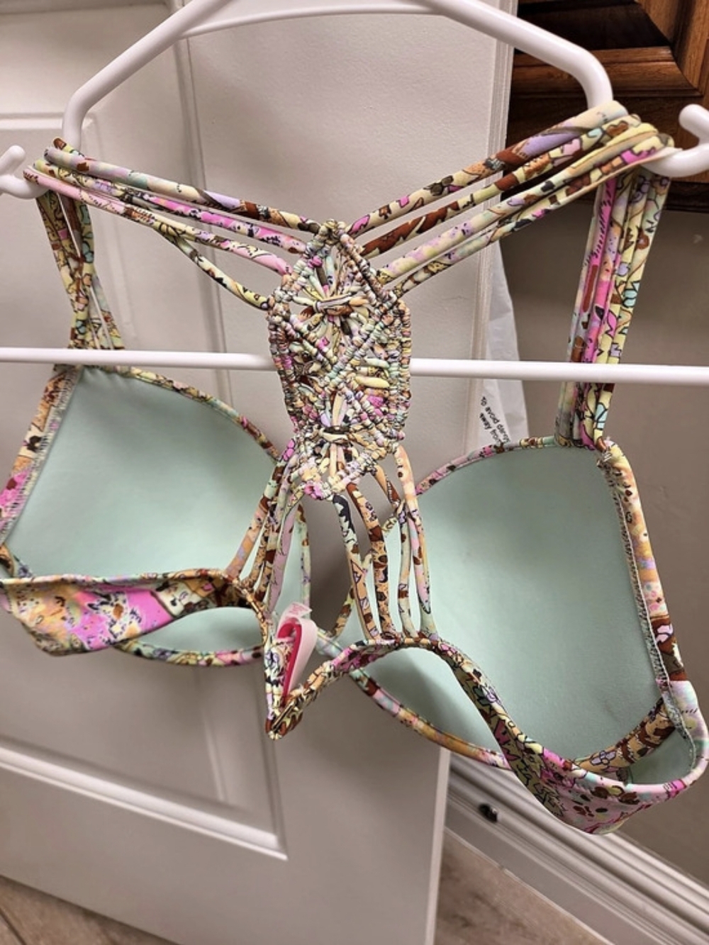 Victoria's Secret The Fabulous Byron Bay Paisley Foil Macramé Bikini Top Bikini